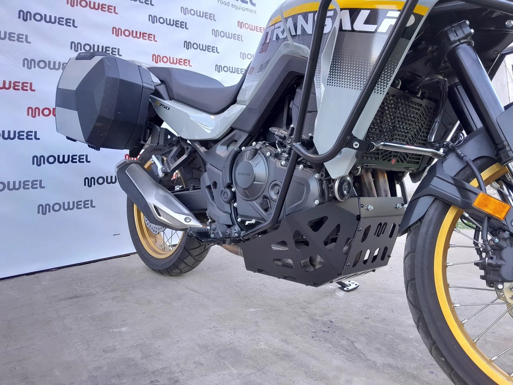Cubre Carter Aluminio Honda Xl Transalp 750 Moweel Negro