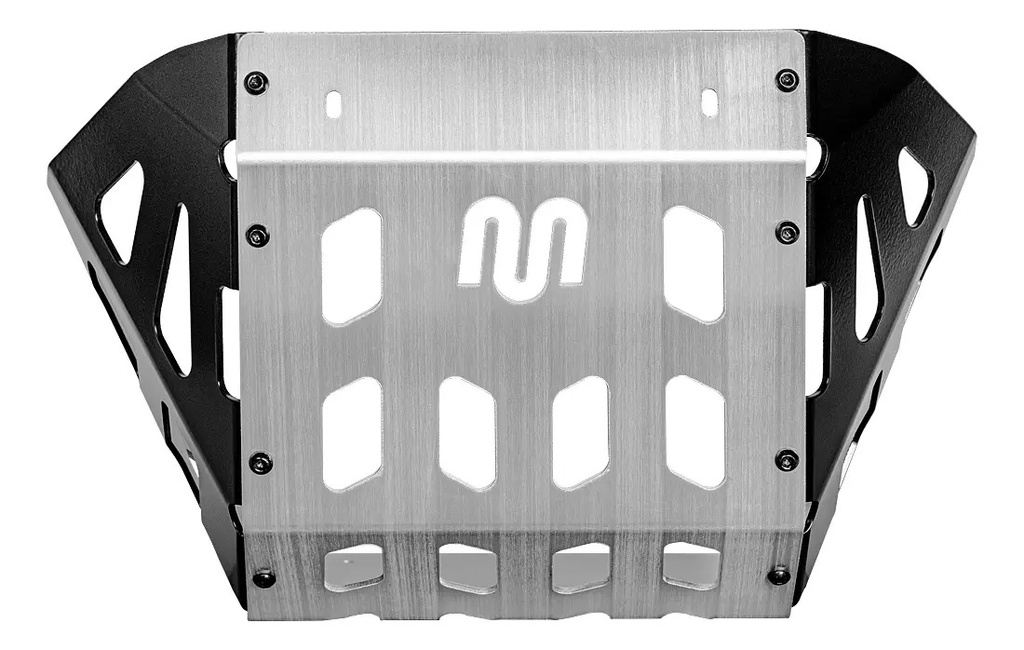Cubre Carter Aluminio Honda Xl Transalp 750 Moweel Aluminio Con Laterales Negros