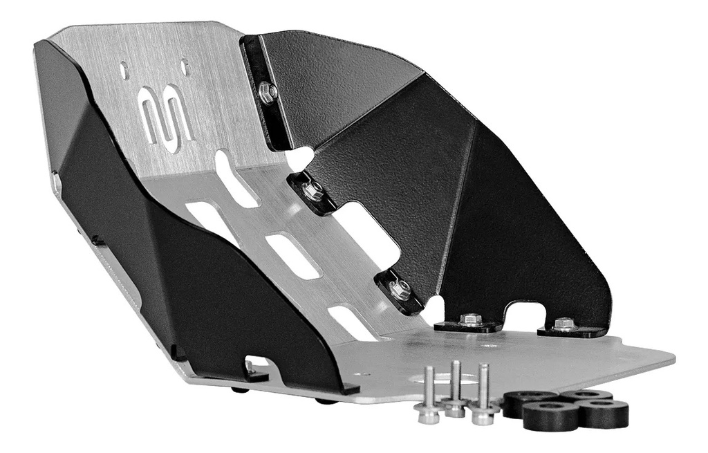 Cubre Carter Aluminio Honda Xr 300 Tornado Moweel Aluminio Con Laterales Negros